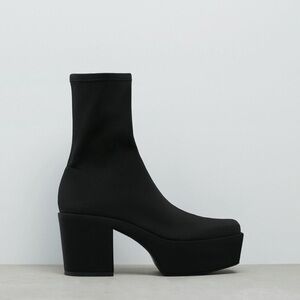 Fabric Platform ankle boots